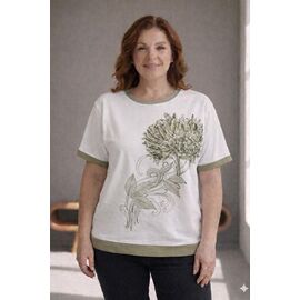 футболка жіноча 25022 white-mint р.50-56 "Elena&Vika" недорого оптом від прямого постачальника