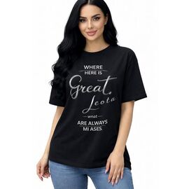 футболка жіноча 25033 black р.46-50 "Elena&Vika" недорого оптом від прямого постачальника