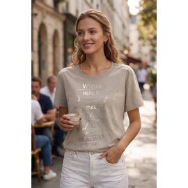 футболка жіноча 25033 d.beige р.46-50 "Elena&Vika" недорого оптом від прямого постачальника