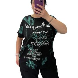 футболка жіноча 25083 black р.54-64 "Elena&Vika" недорого оптом від прямого постачальника