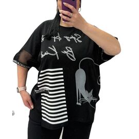 футболка жіноча 25317 black р.52-56 "Elena&Vika" недорого оптом від прямого постачальника