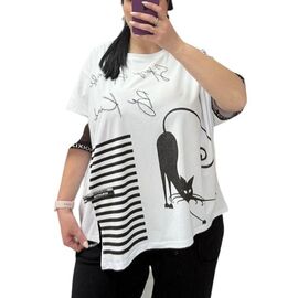 футболка жіноча 25317 white р.52-56 "Elena&Vika" недорого оптом від прямого постачальника