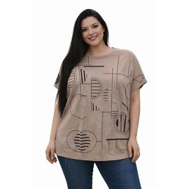 футболка жіноча 26008 brown р.54-58 "Elena&Vika" недорого оптом від прямого постачальника