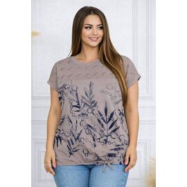 футболка жіноча 26012 brown р.54-58 "Elena&Vika" недорого оптом від прямого постачальника