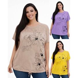 футболка жіноча 26013 beige р.54-58 "Elena&Vika" недорого оптом від прямого постачальника