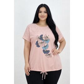 футболка жіноча 26019 peach р.52-56 "Elena&Vika" недорого оптом від прямого постачальника