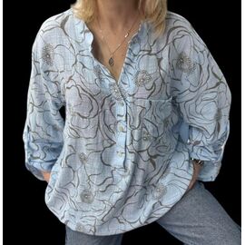 Сорочка жіноча 26022 l.blue р.50-56 "Elena&Vika" недорого оптом від прямого постачальника
