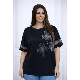 футболка жіноча 26034 black р.58-62 "Elena&Vika" недорого оптом від прямого постачальника