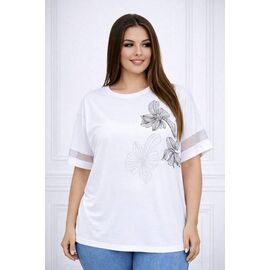 футболка жіноча 26034 white р.58-62 "Elena&Vika" недорого оптом від прямого постачальника