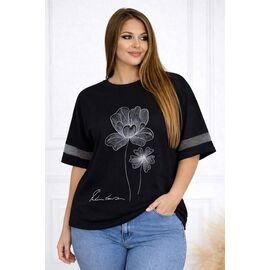 футболка жіноча 26035 black р.58-62 "Elena&Vika" недорого оптом від прямого постачальника