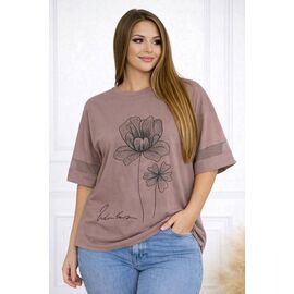 футболка жіноча 26035 brown р.58-62 "Elena&Vika" недорого оптом від прямого постачальника