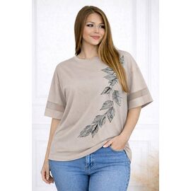 футболка жіноча 26036 beige р.58-62 "Elena&Vika" недорого оптом від прямого постачальника