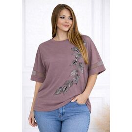 футболка жіноча 26036 brown р.58-62 "Elena&Vika" недорого оптом від прямого постачальника