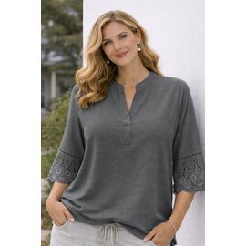 Жіноча блузка 26106 d.grey р.52-56 "Elena&Vika" недорого оптом від прямого постачальника