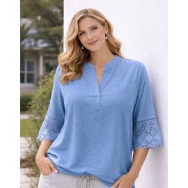 Жіноча блузка 26106 l.blue р.52-56 "Elena&Vika" недорого оптом від прямого постачальника