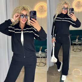 Костюм спортивний жіночий теплий 9037 brown р.42-52 "LINDA" недорого оптом від прямого постачальника