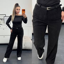 Жіночі штани 9072 black р.42-52 "LINDA" недорого оптом від прямого постачальника