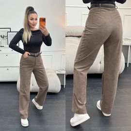 Жіночі штани 9072 beige р.42-52 "LINDA" недорого оптом від прямого постачальника