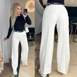 Жіночі штани 9054 white р.42-48 "LINDA" недорого оптом від прямого постачальника