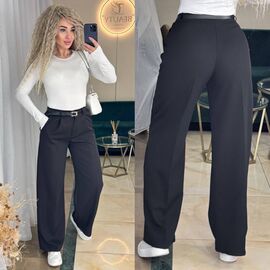 Жіночі штани 9054 black р.42-48 "LINDA" недорого оптом від прямого постачальника