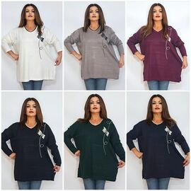 Светр жіночий 2350 mix р.58-62 "ITALIA" недорого оптом від прямого постачальника