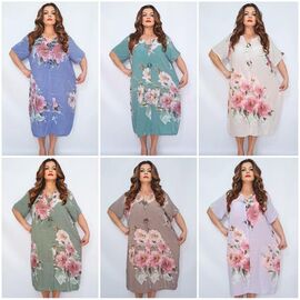 Сукня літня жіноча 2370 mix р.52-58 "ITALIA" недорого оптом від прямого постачальника