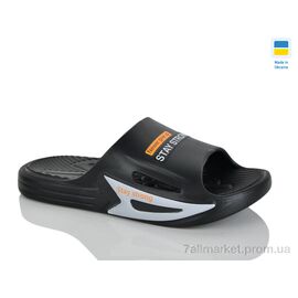 Фотография Шлепки мужские пляжные Лето Олімп М243 чорний (8 пар р.41-45) "Progress" недорого оптом от прямого поставщика