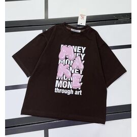 Фотография Футболка детская на девочку 520-20 brown р.128-158 "Kosmy" недорого оптом от прямого поставщика