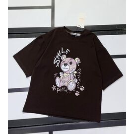 Фотография Футболка детская на девочку 520-21 brown р.128-158 "Kosmy" недорого оптом от прямого поставщика