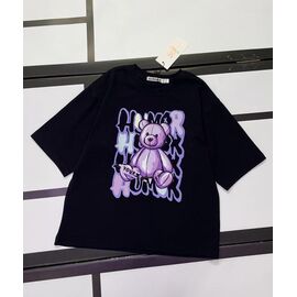 Фотография Футболка детская на девочку 520-22 black р.128-158 "Kosmy" недорого оптом от прямого поставщика