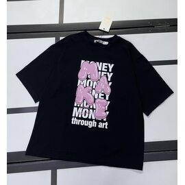 Фотография Футболка детская на девочку 520-25 black р.128-158 "Kosmy" недорого оптом от прямого поставщика