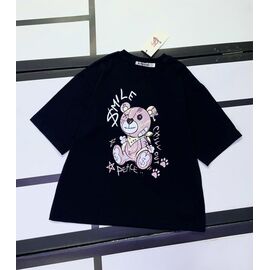 Фотография Футболка детская на девочку 520-26 black р.128-158 "Kosmy" недорого оптом от прямого поставщика