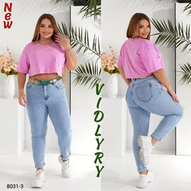 Джинси жіночі 8031-3 l.blue р.32-42 "Vidlyry" недорого оптом від прямого постачальника