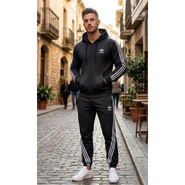 Костюм спортивний чоловічий DL779 black р.46-54 "Delviago" недорого оптом від прямого постачальника