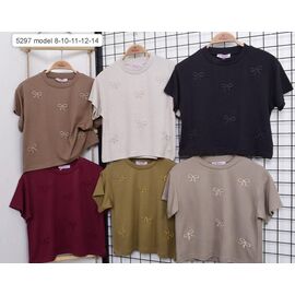 Фотография Футболка детская на девочку 5297 khaki р.8-14 "Meloria" недорого оптом от прямого поставщика