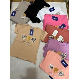 Фотография Футболка детская на девочку ZA2428 brown р.3-7 "Zayka" недорого оптом от прямого поставщика