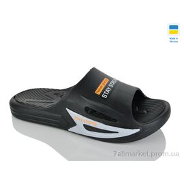 Фотография Шлепки мужские пляжные Лето М243 чорний мікс (8 пар р.41-46) "Крок" недорого оптом от прямого поставщика