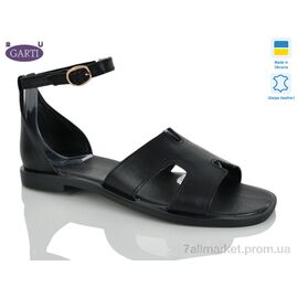Фотография Босоножки женские летние Лето 0190 чорна шкіра (6 пар р.36-40) "Garti" недорого оптом от прямого поставщика