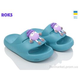 Фотография Шлепки детские летние Лето Dago 335 аква (8 пар р.24-31) "Roks" недорого оптом от прямого поставщика