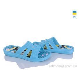 Фотография Шлепки детские летние Лето Міккі бірюза (6 пар р.30-35) "Golden Lion" недорого оптом от прямого поставщика