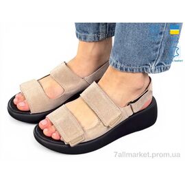 Фотография Босоножки женские летние Лето 4077-25 беж з. (6 пар р.36-40) "A.N.I.One" недорого оптом от прямого поставщика