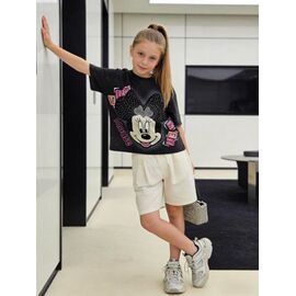 Фотография Футболка детская на девочку 26242 black р.130-170 "Yalisi" недорого оптом от прямого поставщика