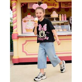 Фотография Футболка детская на девочку 26243 black р.130-170 "Yalisi" недорого оптом от прямого поставщика