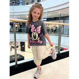 Фотография Футболка детская на девочку 26243 grey р.130-170 "Yalisi" недорого оптом от прямого поставщика