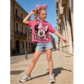 Фотография Футболка детская на девочку 26243 pink р.130-170 "Yalisi" недорого оптом от прямого поставщика