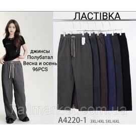 Фотография Джеггинсы женские, прямые полу-батал размеры 3XL-6XL (микс цв) "STELLA" купить недорого от прямого поставщика