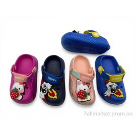 Фотография Кроксы детские летние Лето NUO608 mix (12 пар р.20-25) "Rai shoes" недорого оптом от прямого поставщика