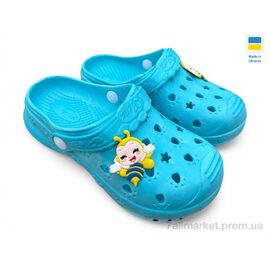 Фотография Кроксы детские летние Лето 81-82 бірюза (6 пар р.24-33) "Rai shoes" недорого оптом от прямого поставщика