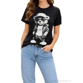 Фотография Футболка женская Лето 238 чорний (5 шт. р.сетка M-3XL) "Алия" недорого оптом от прямого поставщика