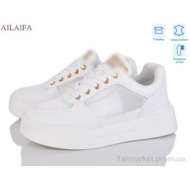 Фотография Кроссовки женские модные Весна/осень 11921 white (8 пар р.36-41) "Ailaifa" недорого оптом от прямого поставщика